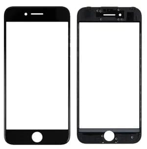 Стекло дисплея для переклейки iPhone 5S в сборе с рамкой и OCA пленкой, черное