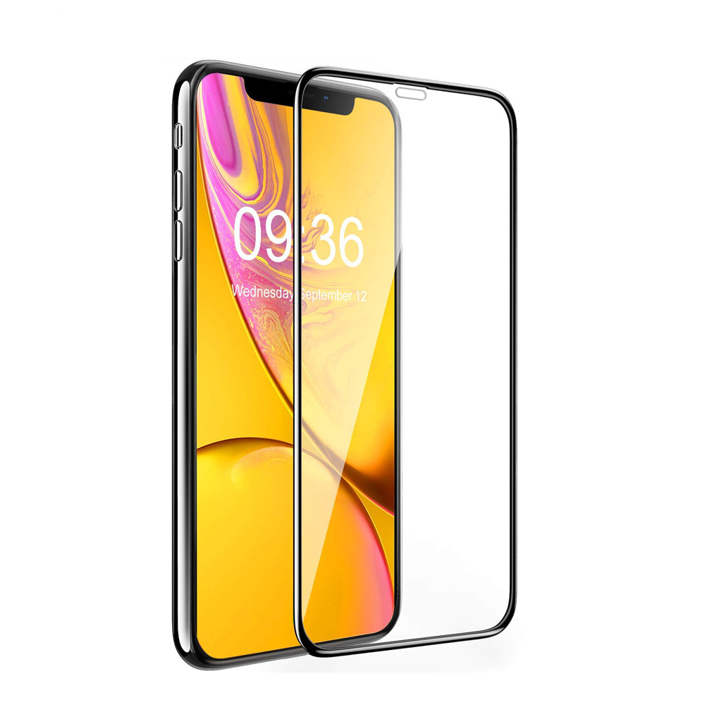Защитное стекло iPhone XR/ 11 5-10D (тех упаковка), черное