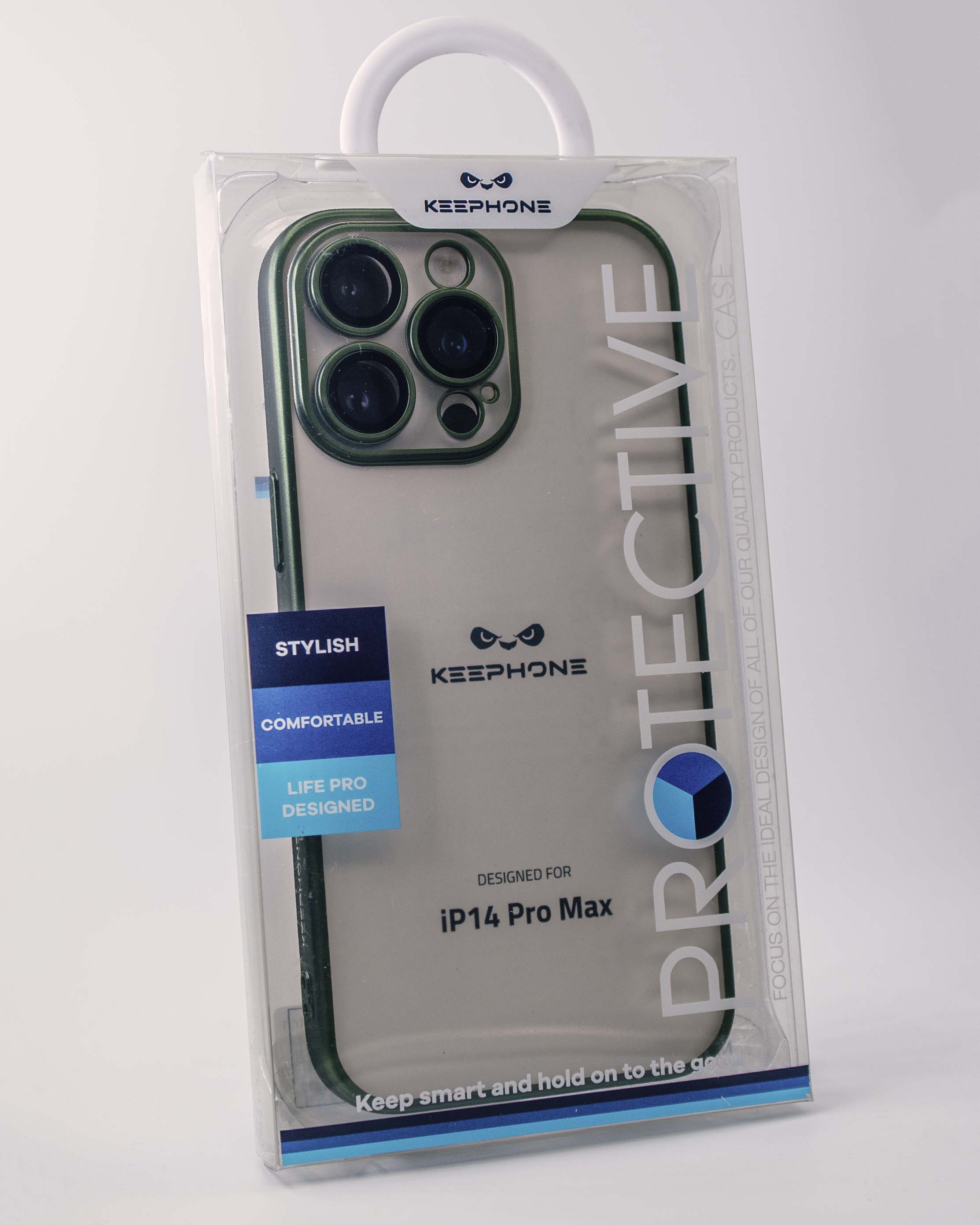 Чехол KeepHone iPhone 14 Pro Max с защитной линзой, зеленый
