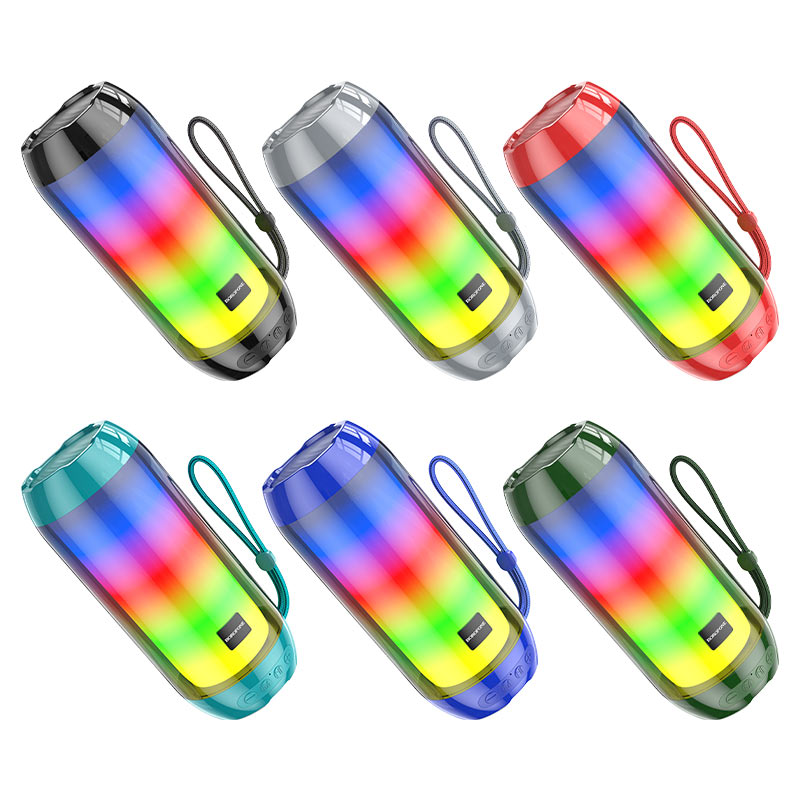 Колонка портативная BOROFONE BR25 Crazy Sound BT 5.3, 5W, microSD/ USB/ FM/ RGB, синяя