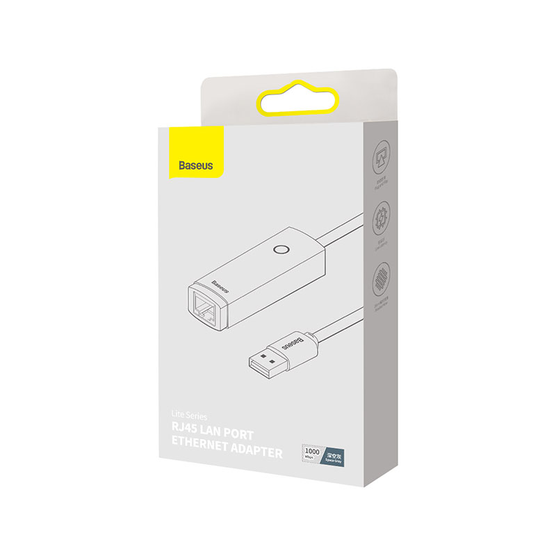 Адаптер-переходник USB to RJ45 Lite Series Ethernet Adapter BASEUS (1000 Mbps)