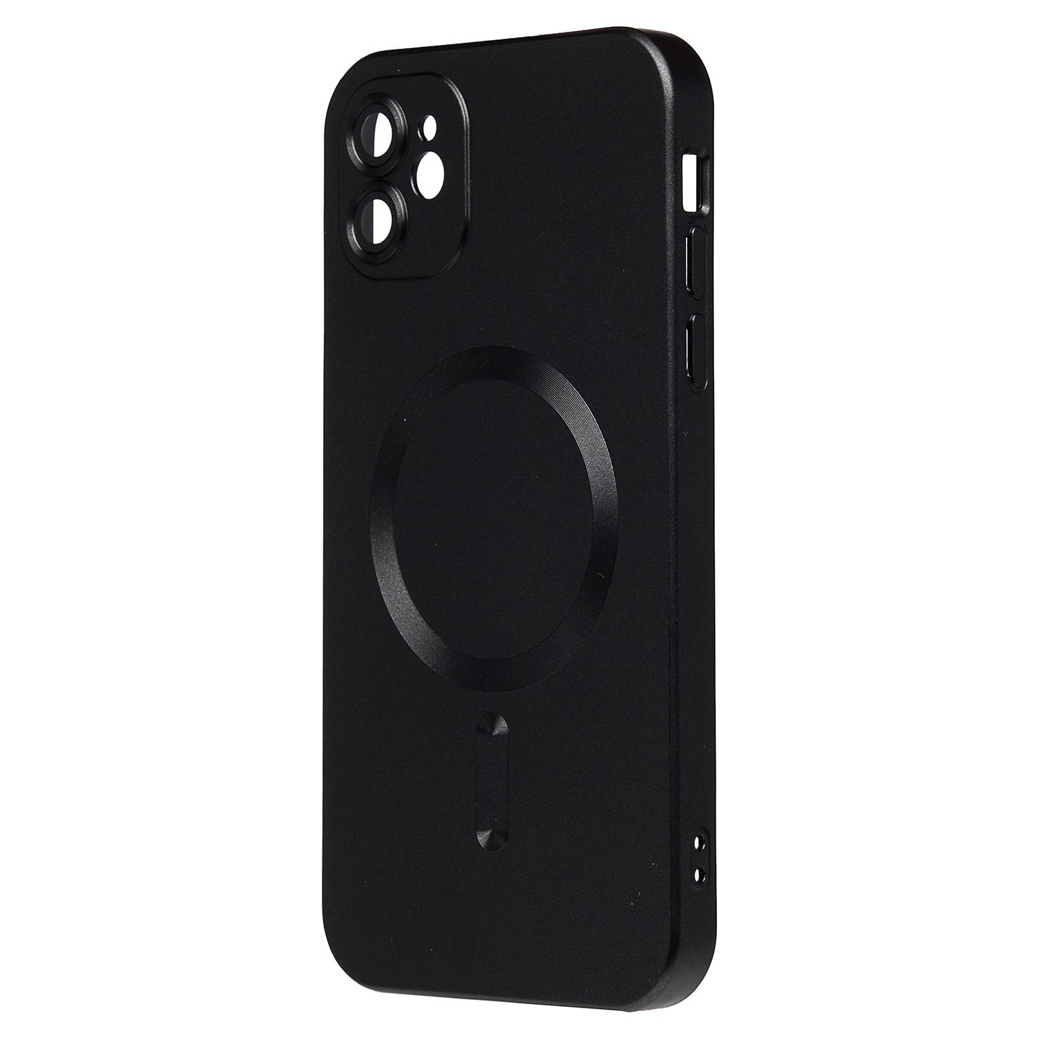 Чехол силиконовый матовый MagSafe iPhone 11, черный