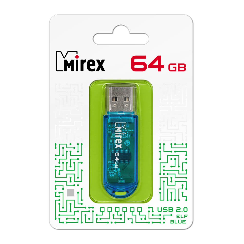 USB флеш-накопитель Mirex 64 GB USB 2.0 ELF, синий