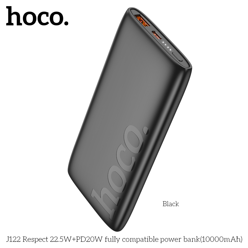 Внешний аккумулятор Power Bank 10000 mAh HOCO J122 Respect 22.5W + PD20W, черный