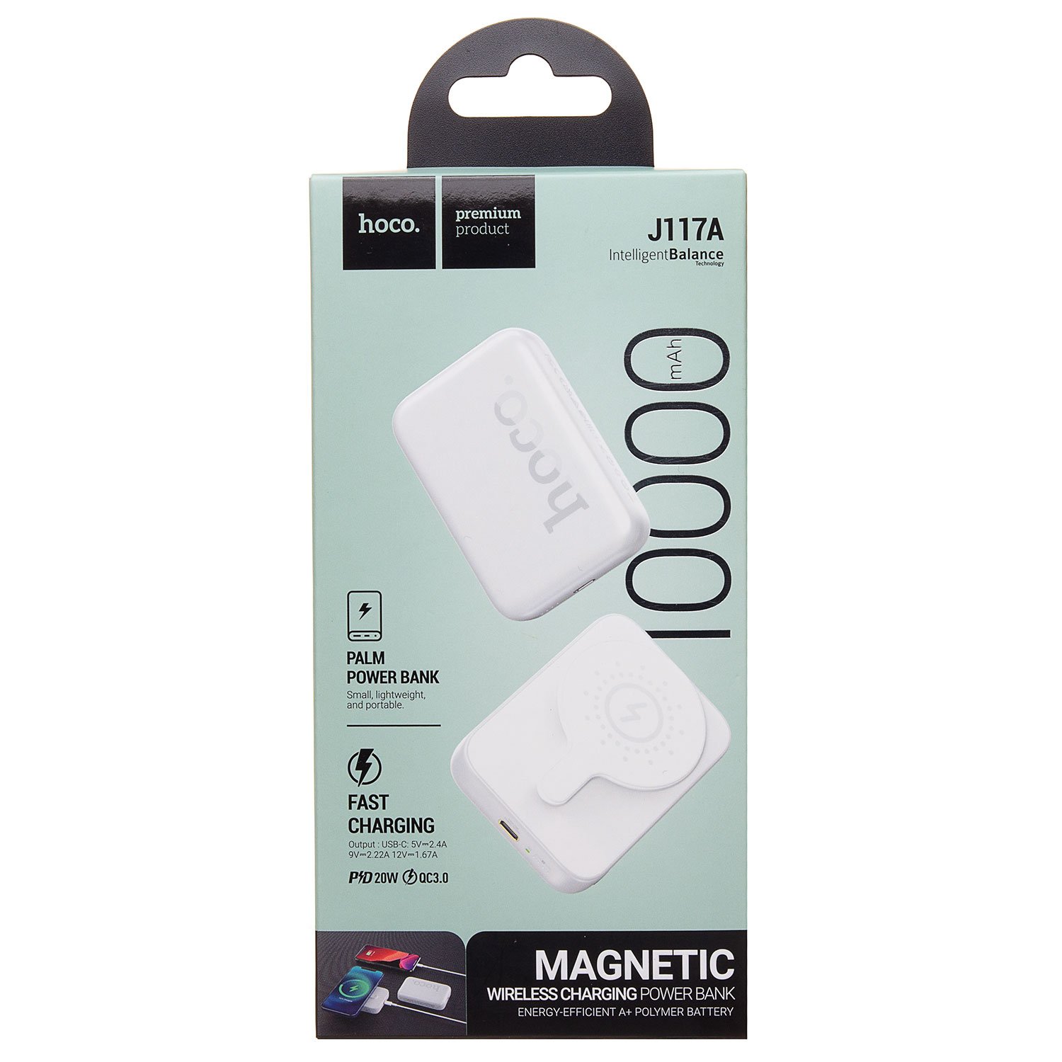 Внешний аккумулятор Power Bank Hoco J117A Esteem 10000mAh, PD20W, Magsafe, Type-C/Type-C, белый
