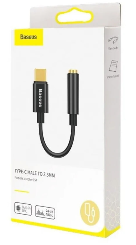 Адаптер-переходник Baseus L54 (Type-C Male to 3.5mm Female) (Черный)