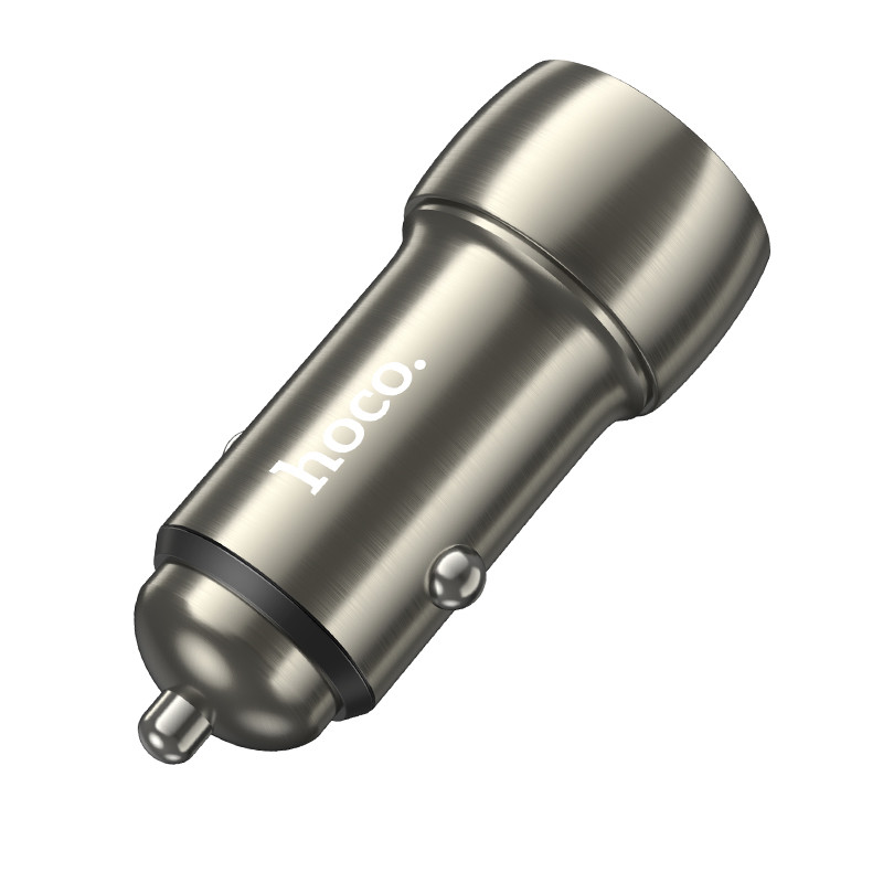 Автомобильный адаптер HOCO Z48 Tough 40w dual port (2c), серый