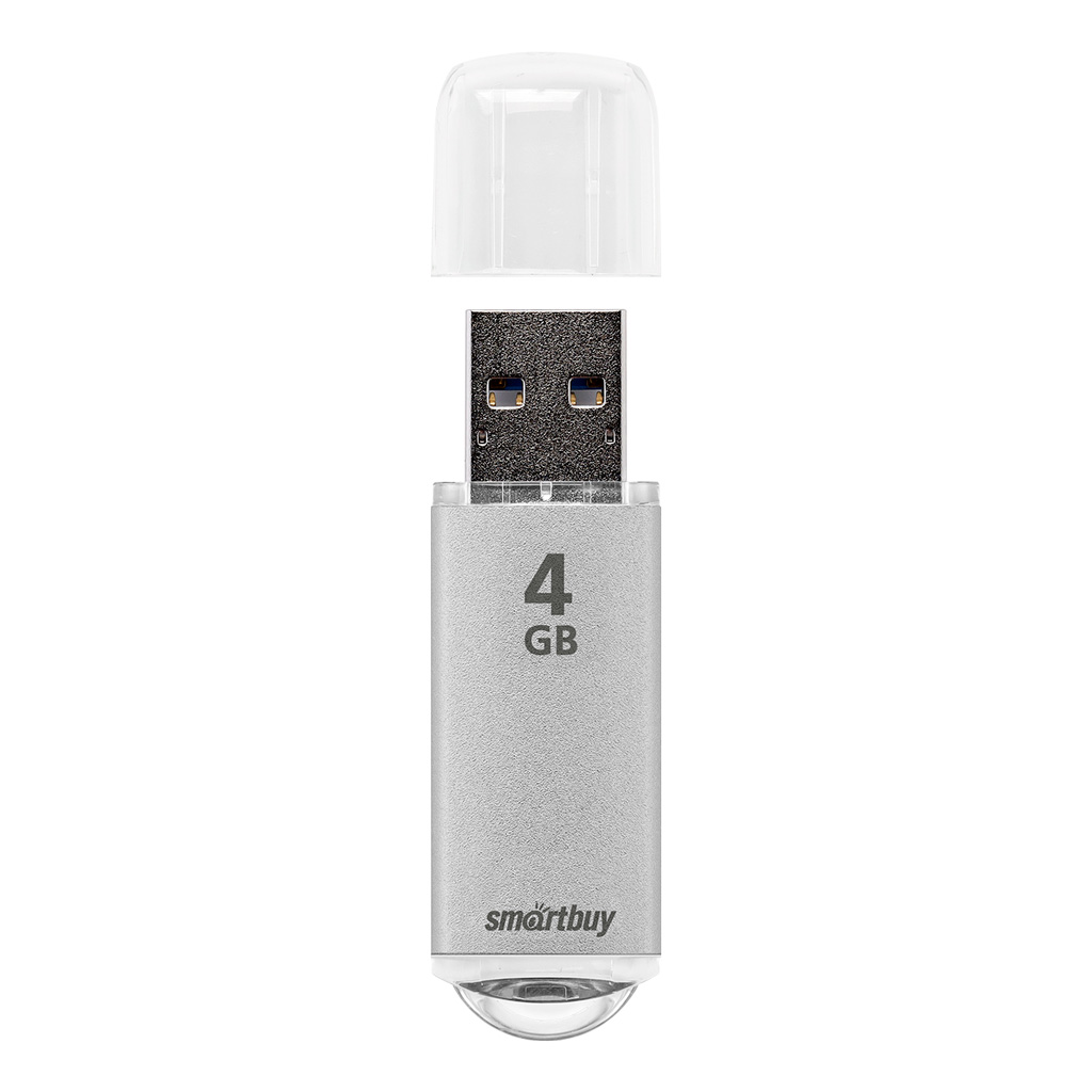 USB флеш-накопитель Smartbuy 04 GB USB 2.0 V-Cut, серебристый