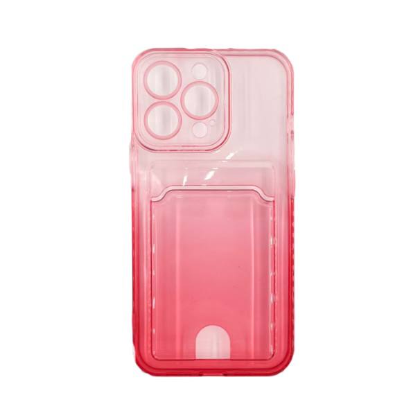 Чехол силиконовый с визитницей iPhone 13 Pro, красный (01)