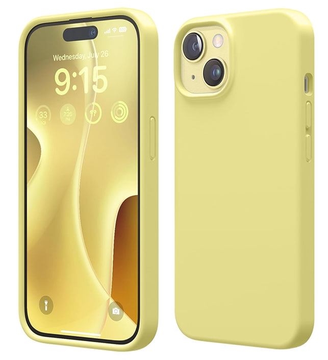 Чехол силиконовый гладкий Soft Touch iPhone 15, желтый