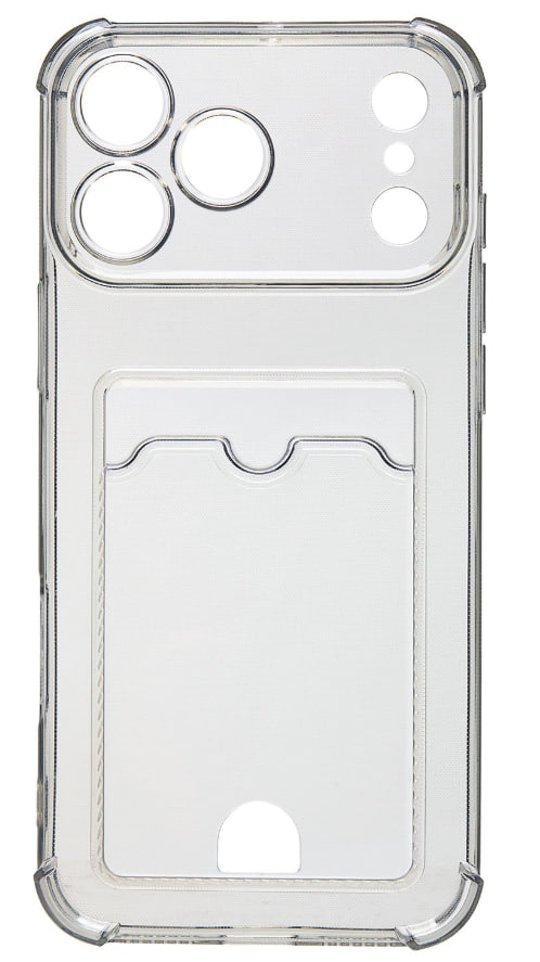 Чехол силиконовый с визитницей для iPhone 17 Pro, черный