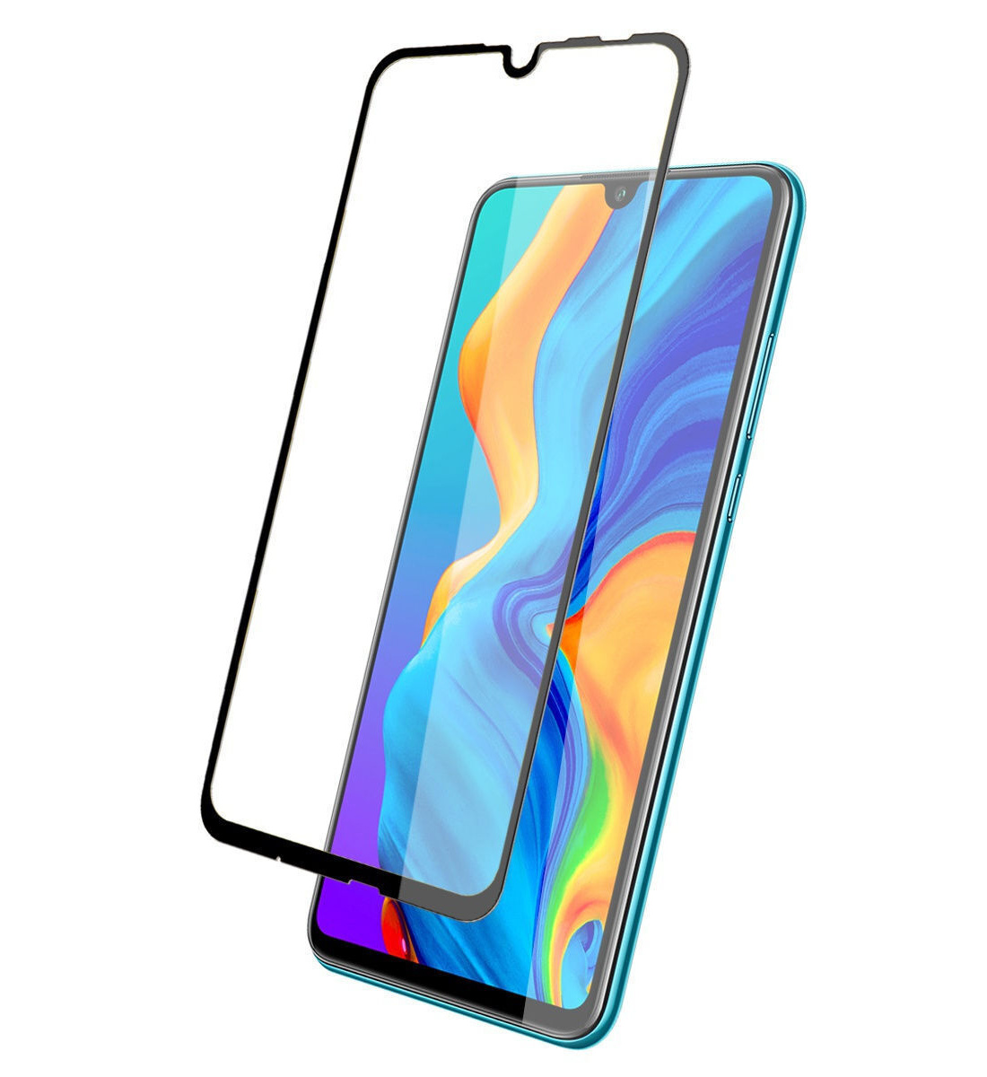 Защитное стекло Huawei P30 Lite/ Nova 4e/ Honor 20S/ 20 Lite, черное (тех упаковка)