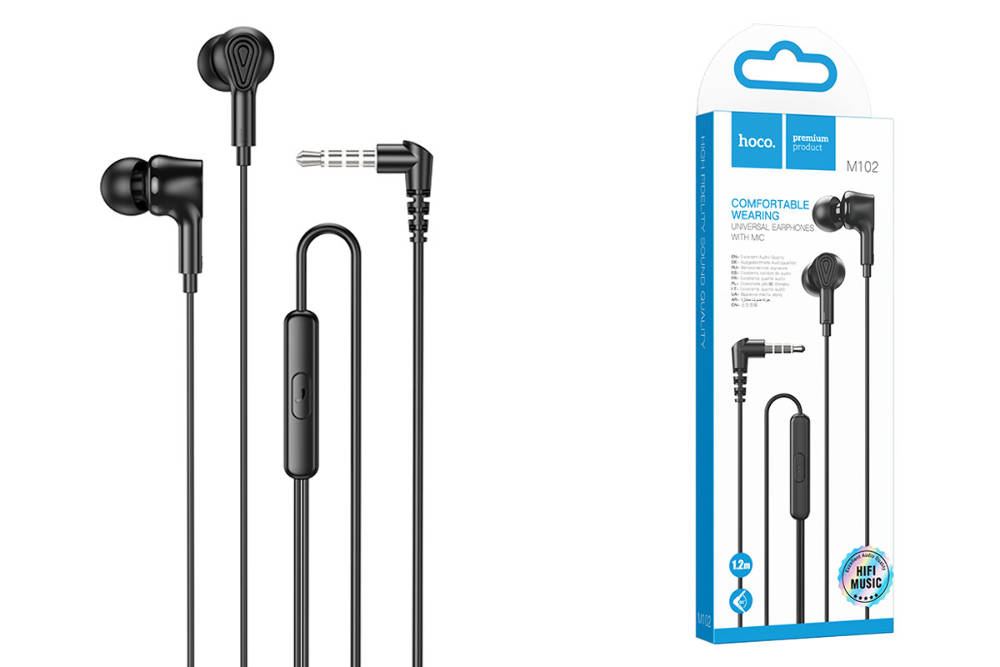 Наушники HOCO M102 Ingenious с микрофоном, черные