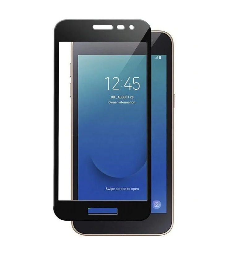 Защитное стекло Samsung J2 Core 2018 SM-J260 полное покрытие, черное