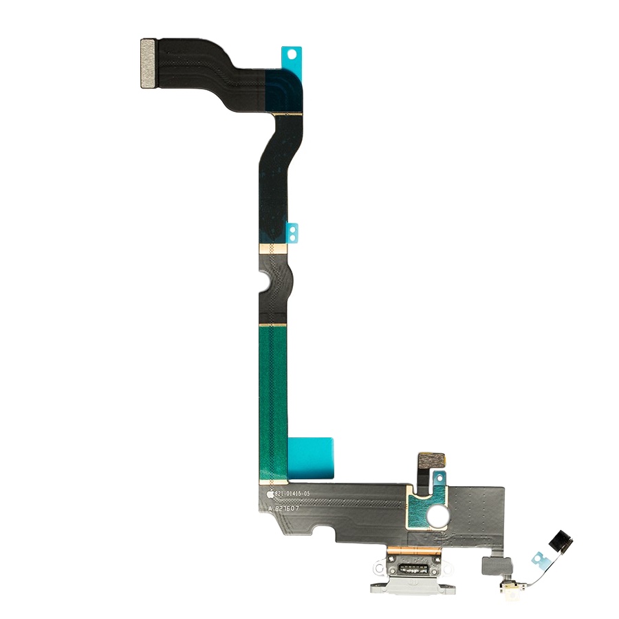 Шлейф iPhone XS Max с разъемом зарядки и микрофоном, белый