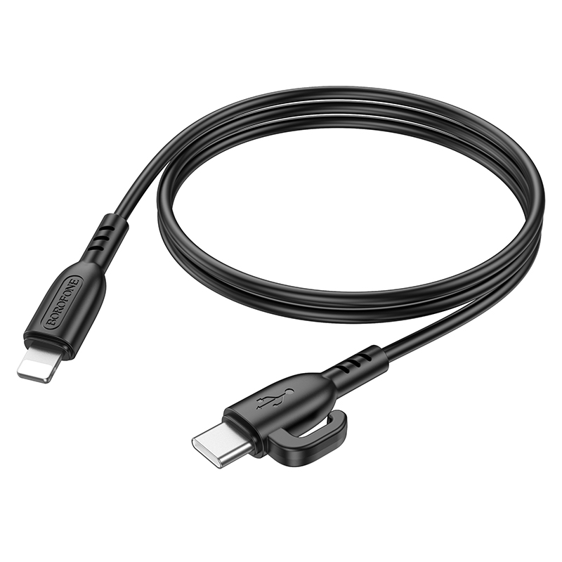 USB-C кабель BOROFONE BX91 Symbol PD20W Type-C to Lightning (100см. 3A), черный