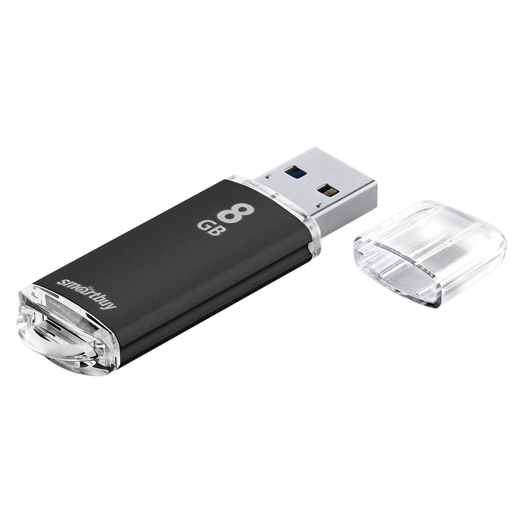 USB флеш-накопитель Smartbuy 08 GB USB 2.0 V-Cut, черный