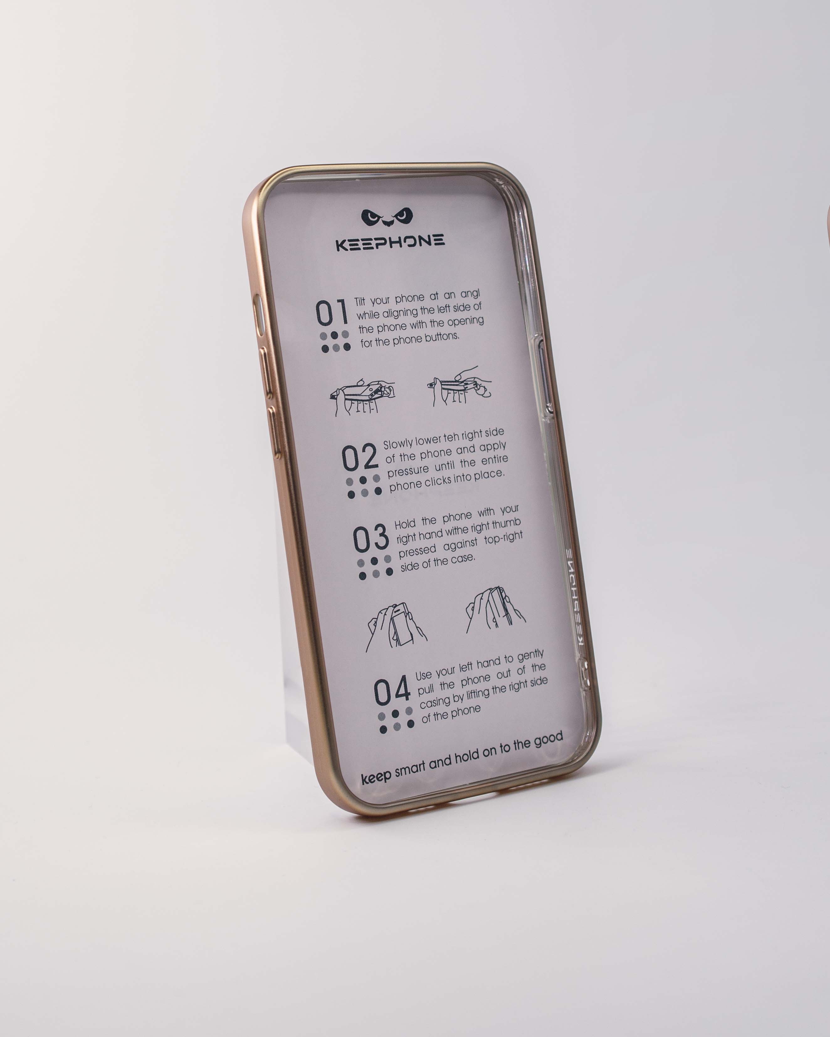 Чехол KeepHone iPhone 13 матовый с защитной линзой, золото