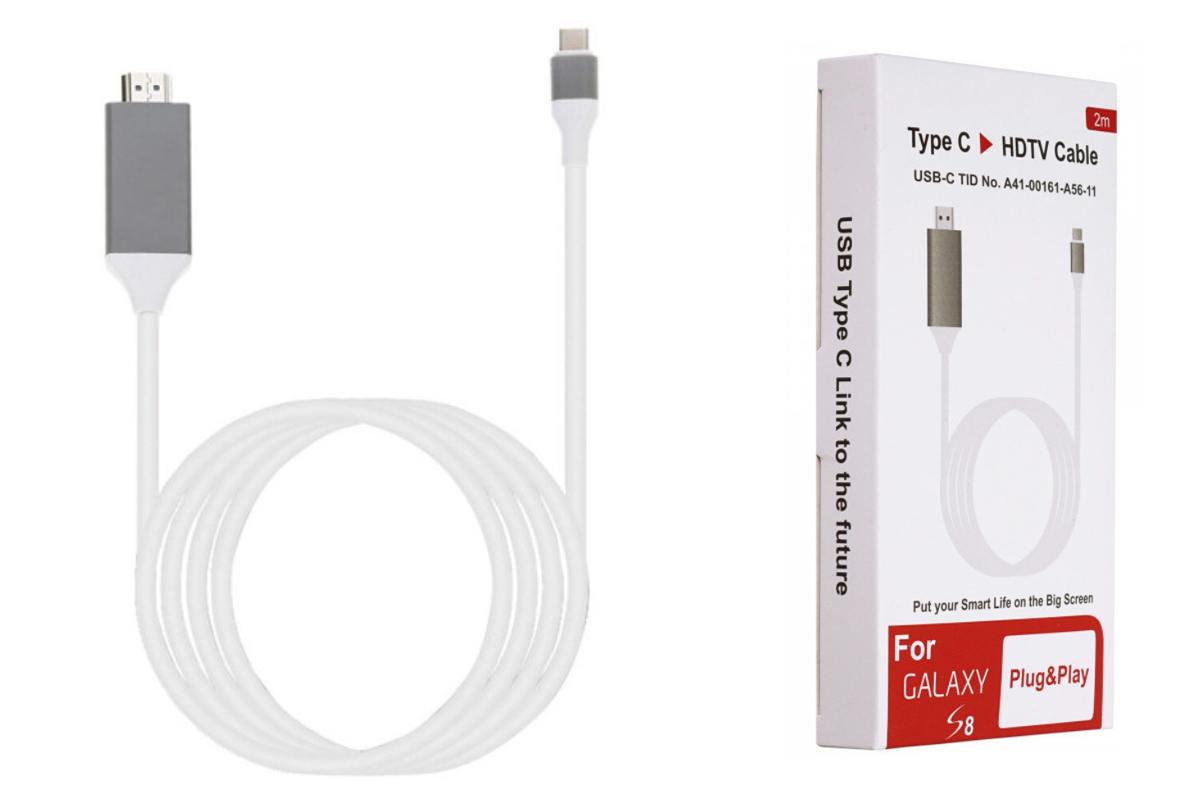 Кабель HDMI - TYPE-C Орбита OT-AVW49 2 м, белый