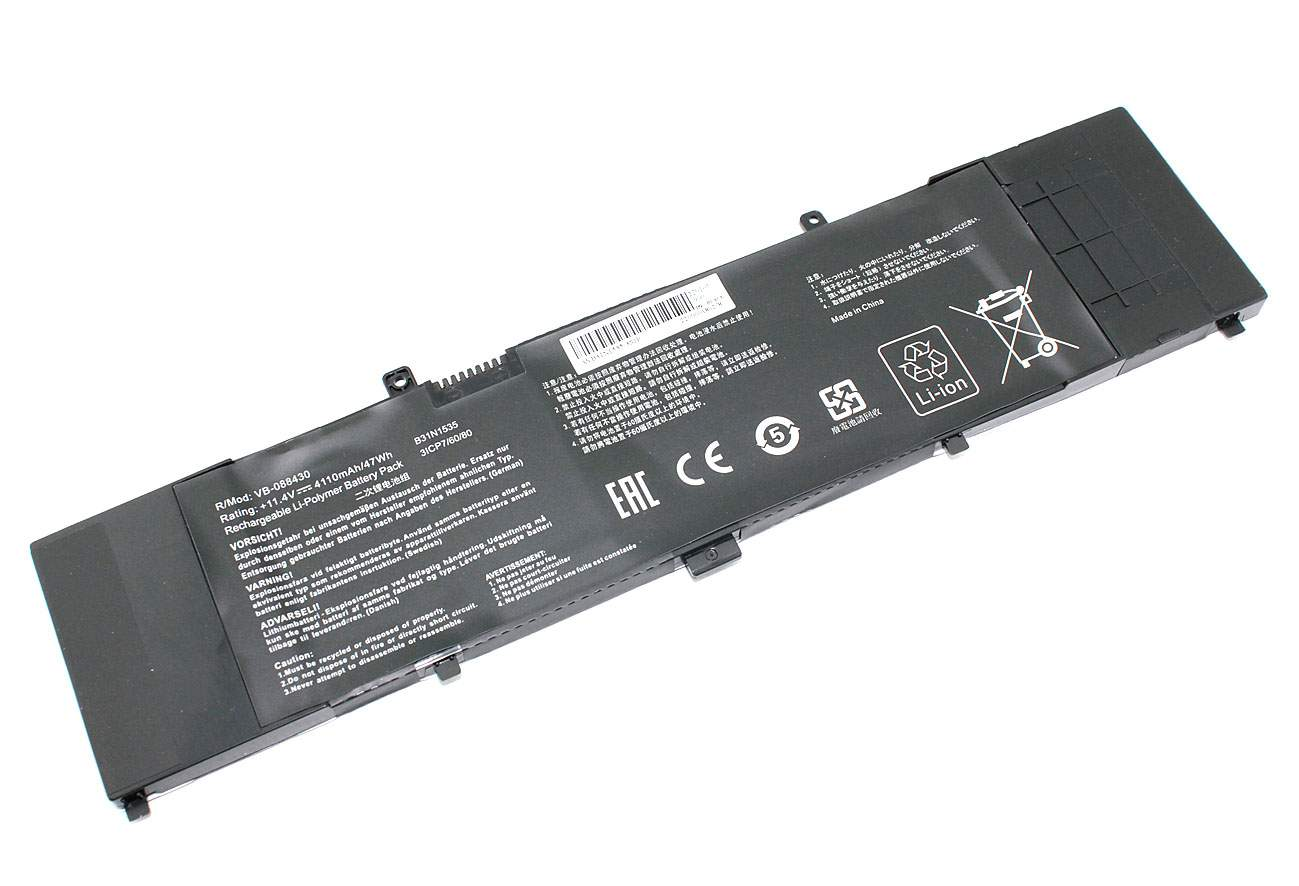 АКБ B31N1535 для ноутбука Asus UX310/UX410 11.4V 4110mAh черная (Org)