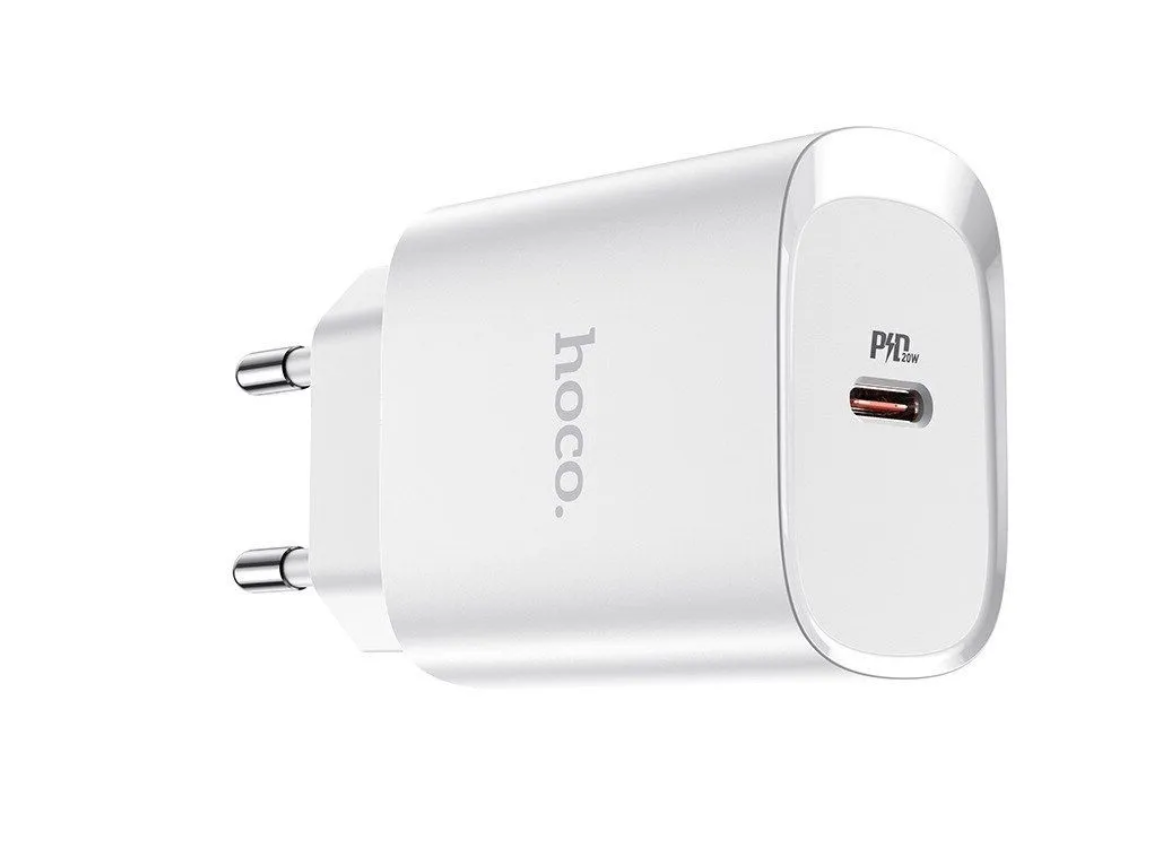 Сетевой адаптер HOCO N14 Smart Charging single port PD20W, белый