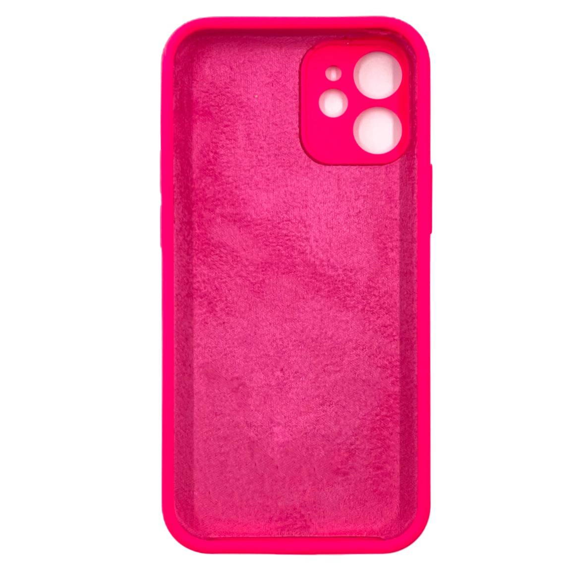 Чехол силиконовый гладкий Soft Touch iPhone 12 mini, фуксия №54 (закрытый низ)