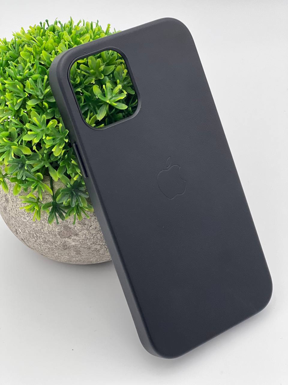 Чехол Leather Case MagSafe iPhone 13, с анимацией, экокожа, черный