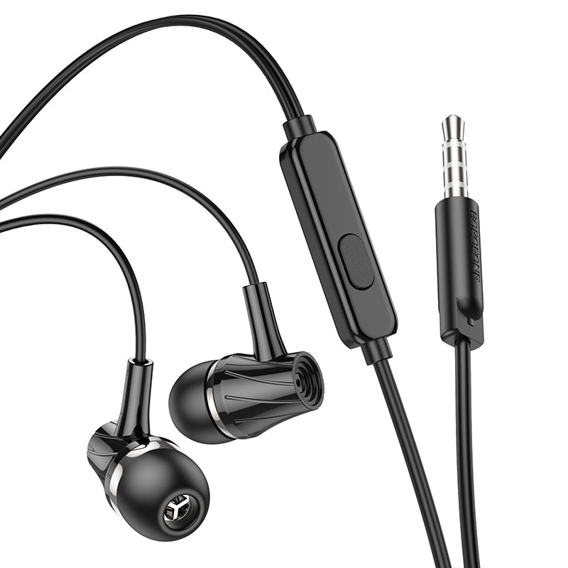 Наушники проводные BOROFONE BM69 universal earphones 3.5mm, черные