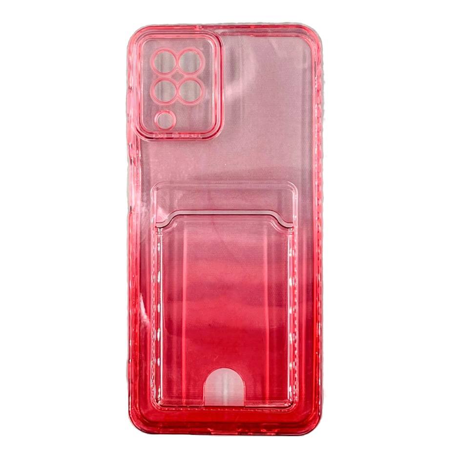 Чехол силиконовый с визитницей Samsung A12 SM-A125, красный (01)