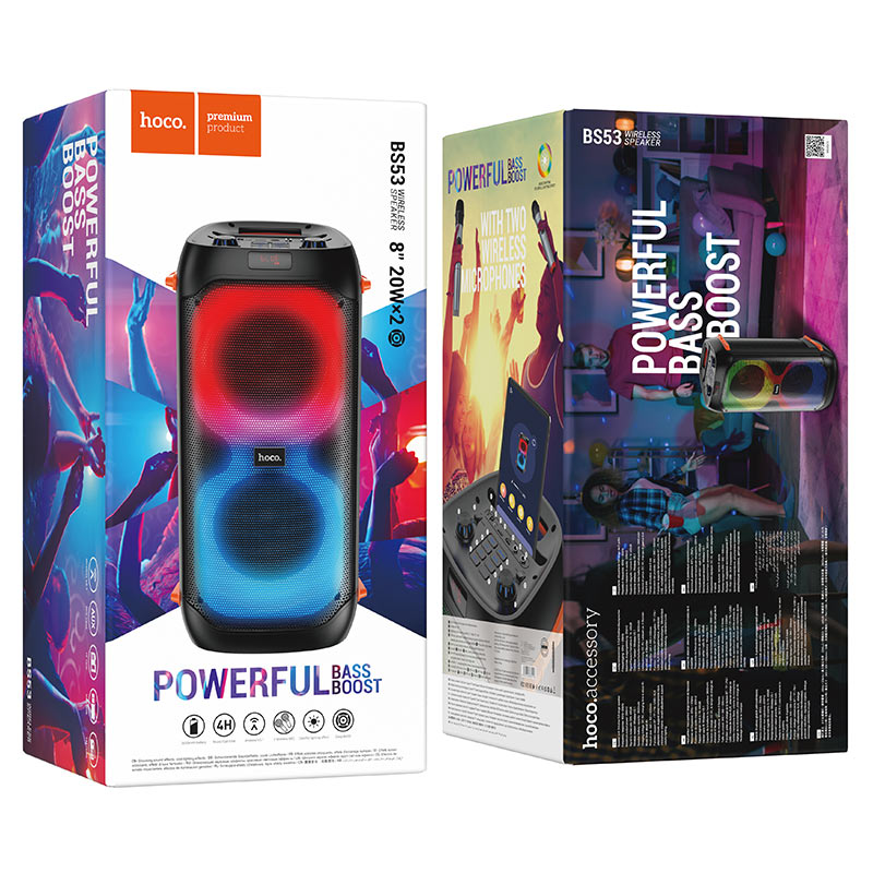 Колонка портативная HOCO BS53 Manhattan wireiess dual  mic outdoor BT speaker Bluetooth, черная