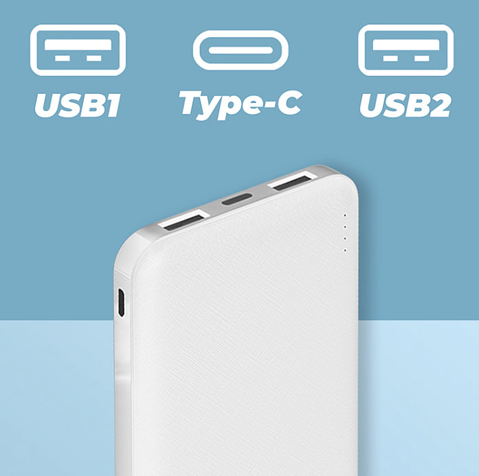 Внешний аккумулятор  10000 mAh Power Bank WALKER WB-410, Li-Pol, 2.4A, белый