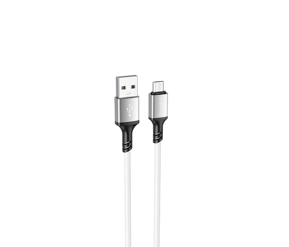 USB кабель micro USB BOROFONE BX83 Термостойкий, силикон (100см. 2.4A), белый