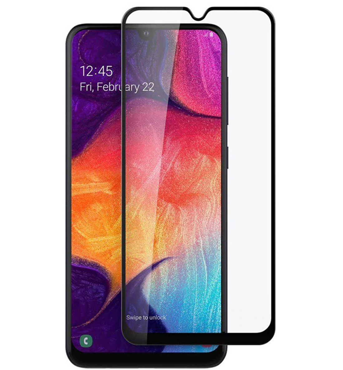 Защитное стекло Samsung A20S SM-A207 полное покрытие, черное