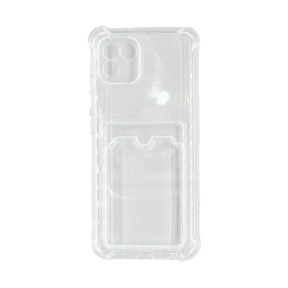 Чехол силиконовый противоударный с визитницей Samsung A03 прозрачный