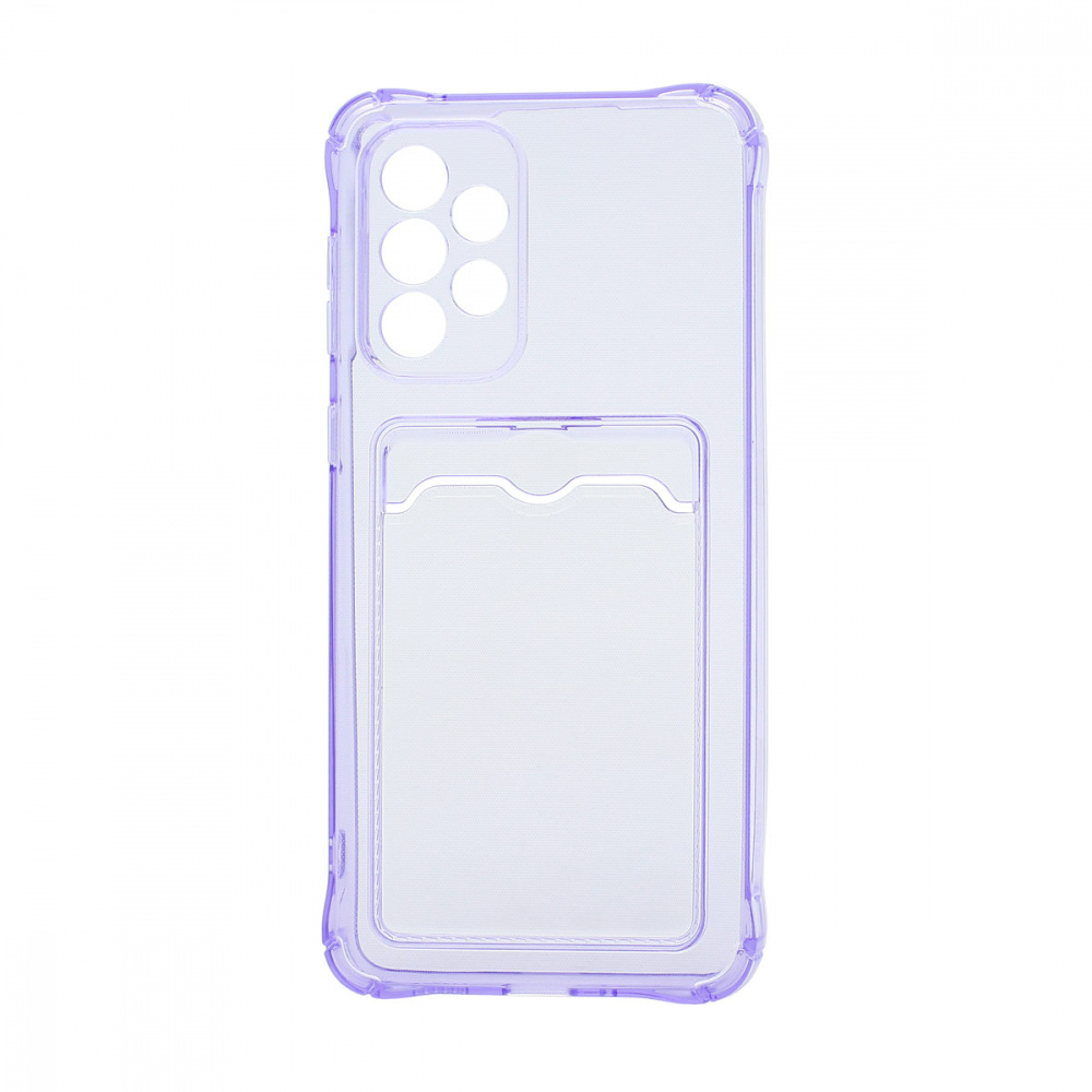 Чехол силиконовый с визитницей Samsung A33 SM-A336 прозрачный сиреневый