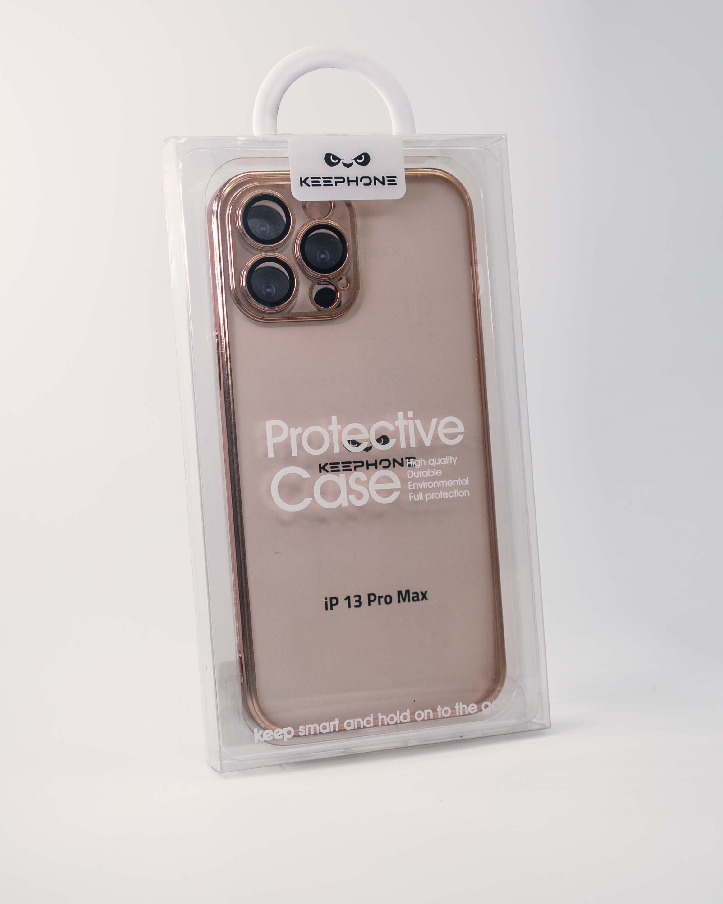 Чехол KeepHone iPhone 13 Pro Max с защитной линзой, розовое золото
