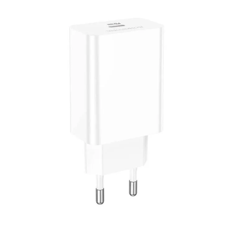 Сетевой адаптер BOROFONE BA65A Single port PD20W, кабель Type-C to Lightning, белый