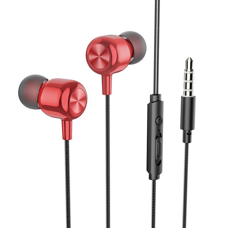 Наушники HOCO M87 Graceful universal earphones with mic., красный