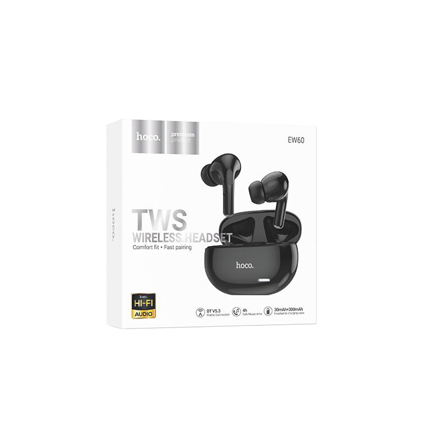 Беспроводные наушники HOCO EW60 Bluetooth Norman true wireless BT headset, черные