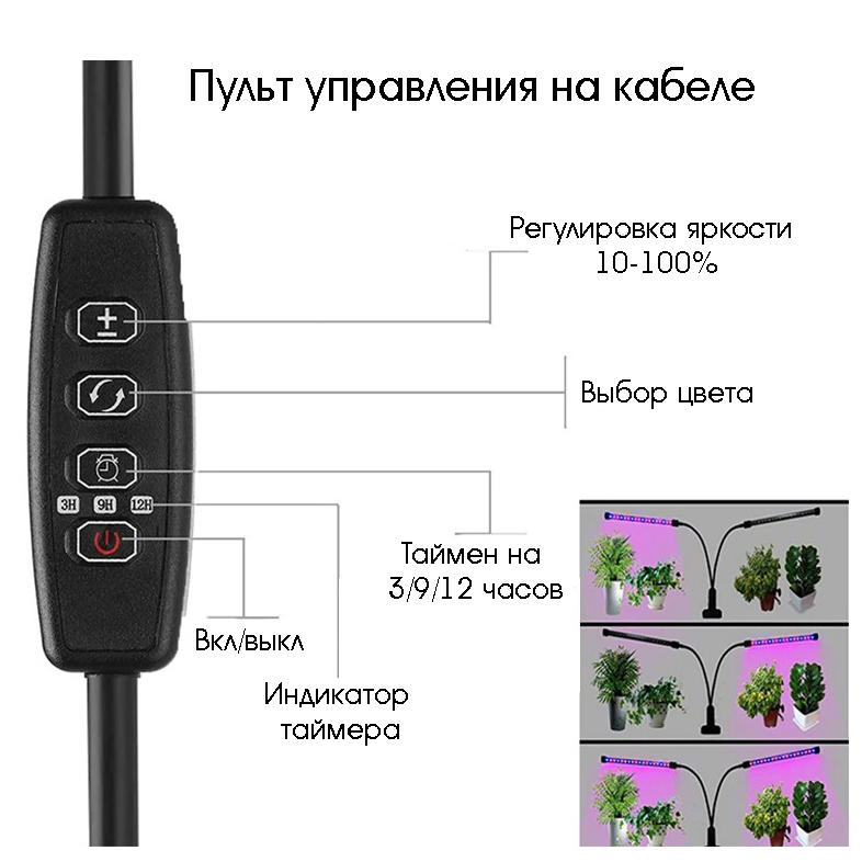 Фито-лампа Огонек OG-LDP08 на прищепке 40Вт