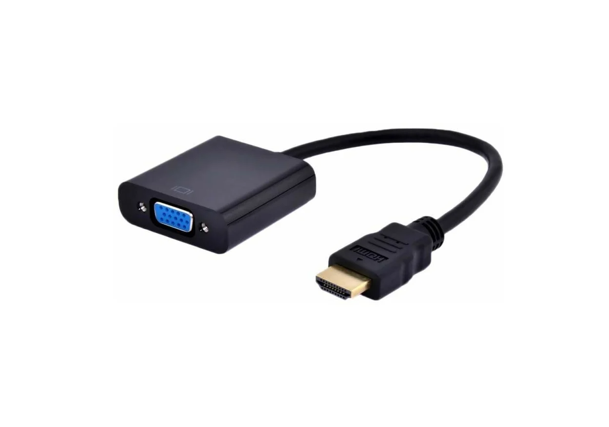 Конвертер HDMI (M) to VGA (F) кабель 15см (черный)