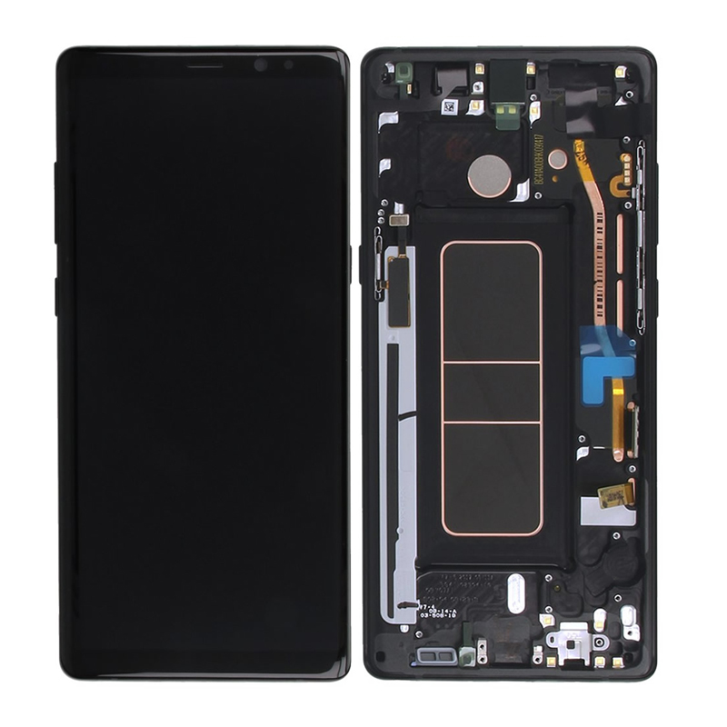 Дисплей Samsung N950F Galaxy Note 8 в сборе с тачскрином и рамкой, Черный (OR100%)
