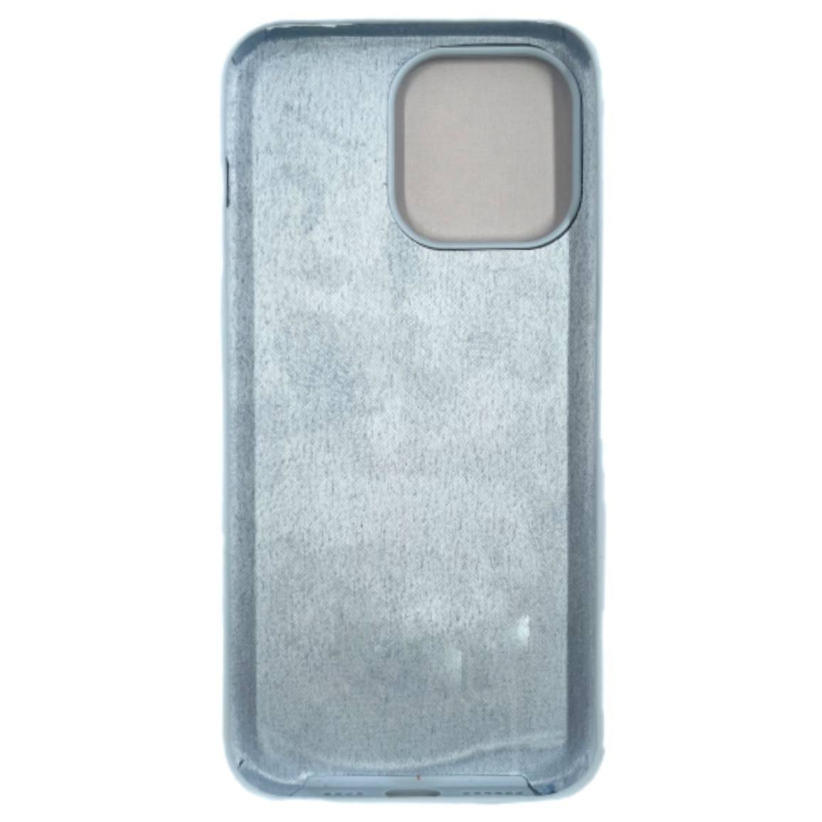 Чехол силиконовый гладкий Soft Touch iPhone 14 Pro, светло-голубой №45 (закрытый низ)