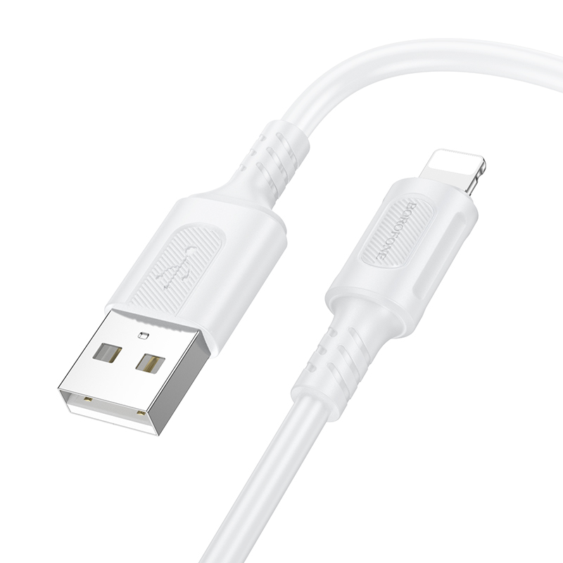 USB кабель Lightning BOROFONE BX111 silicone (100см. 2.4A), белый