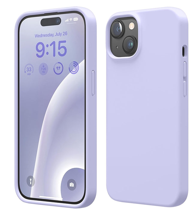 Чехол силиконовый гладкий Soft Touch iPhone 15, светло-сиреневый №39