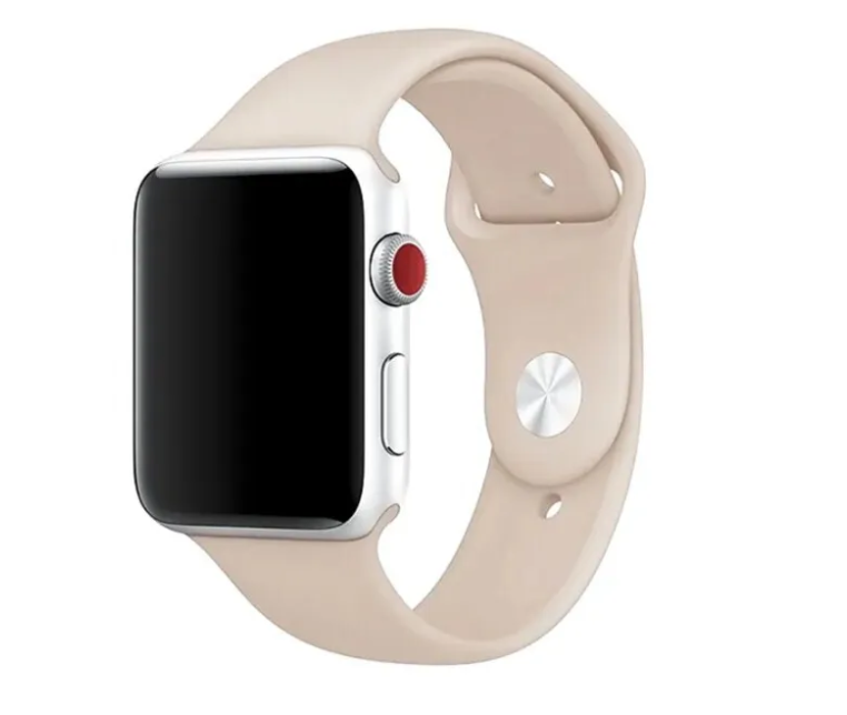 Ремешок силиконовый для Apple Watch 42/ 44 мм Sport Band, бежевый №10