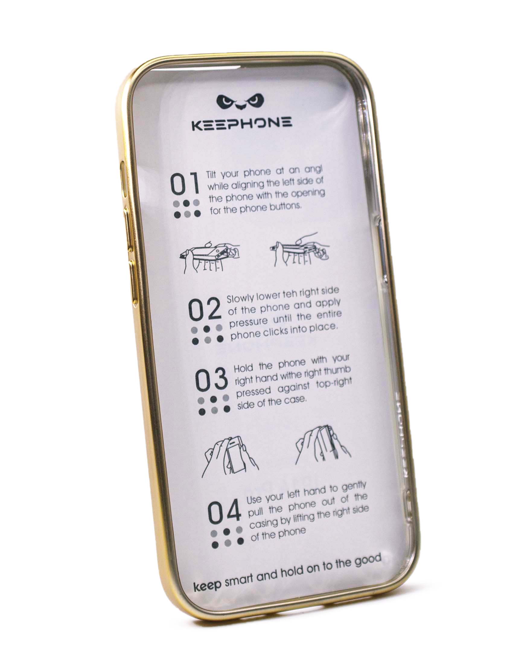 Чехол KeepHone iPhone 14 Pro с защитной линзой, золото