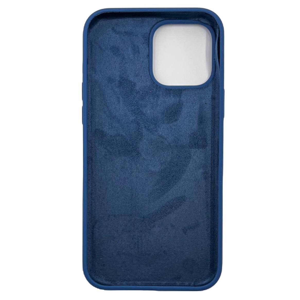 Чехол силиконовый гладкий Soft Touch iPhone 13 Pro Max, глубокий синий (закр низ)