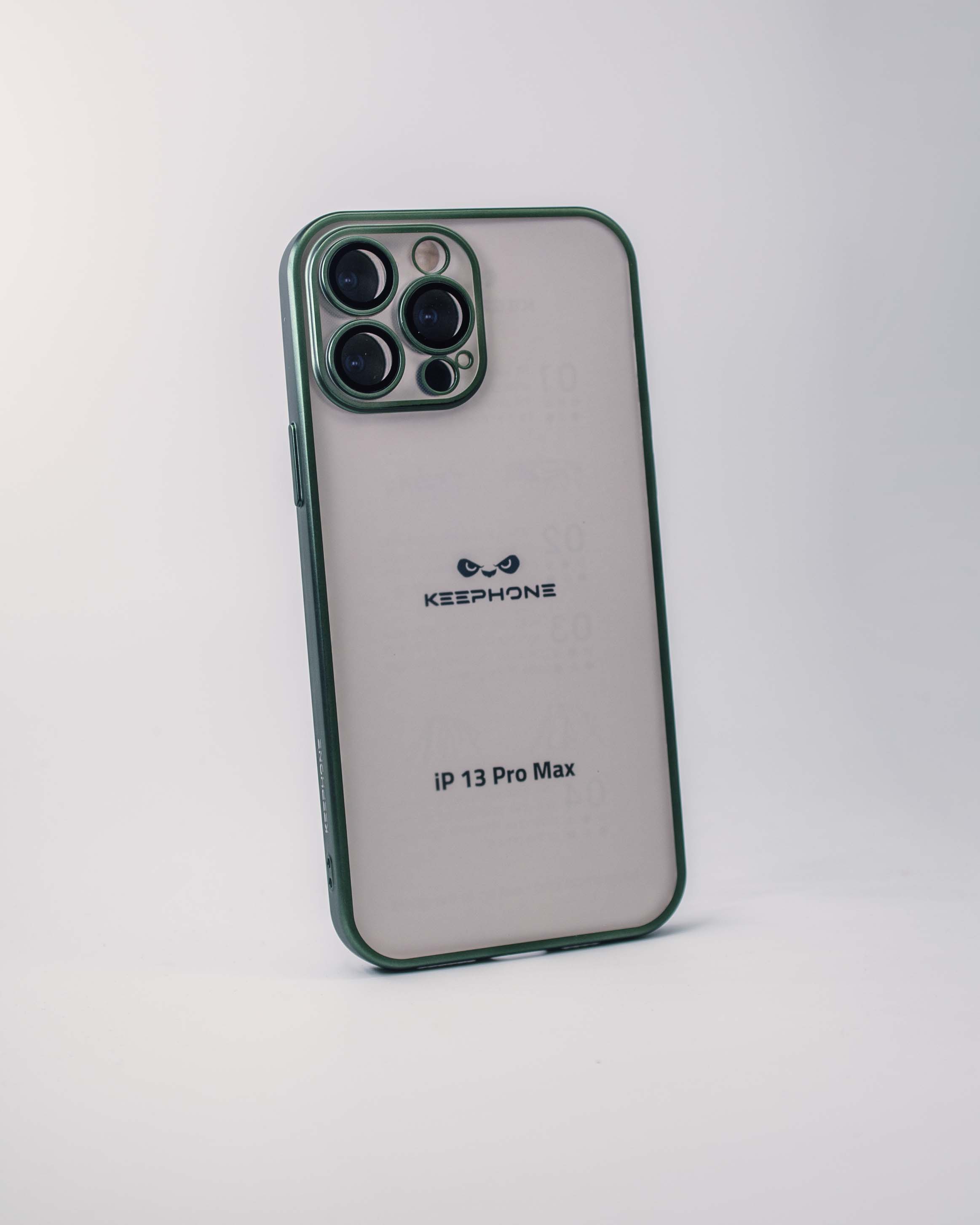 Чехол KeepHone iPhone 13 Pro Max с защитной линзой, зеленый