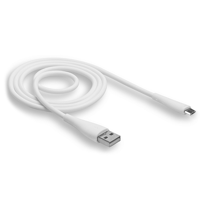 USB кабель micro WALKER C305, 2.1А,  QC, (100см), белый